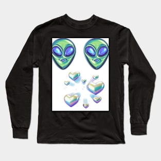 aliens and hearts Long Sleeve T-Shirt